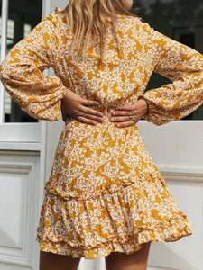 Knotted Ruffled Casual Dress