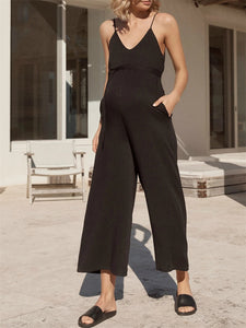 Simple Loose Suspenders Pregnant Women'S Jumpsuit