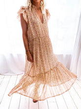 Load image into Gallery viewer, Bohemian Casual Loose Floral V Neck Dress
