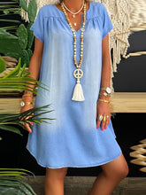 Load image into Gallery viewer, Denim Casual Short Sleeve Dress
