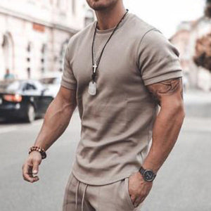 Men'S Casual Round Neck Short Sleeve Sports Suit