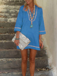 V-Neck Casual Dress