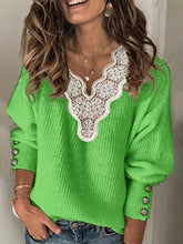 Load image into Gallery viewer, Fashion Bohemian V-neck Long-sleeved Casual Loose Sweater
