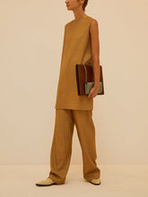 Load image into Gallery viewer, Solid Color Casual Sleeveless Long Tops Loose Trousers Two-Piece Suit
