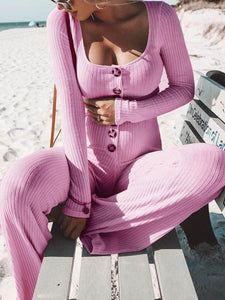 Simple Casual Knitted Pregnant Women'S Jumpsuit