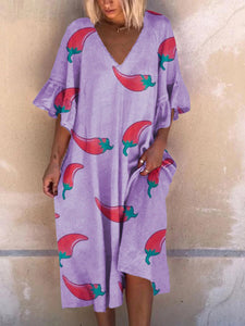 Printed Loose Casual Dress