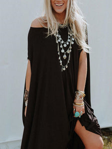 Solid Color Casual Dress