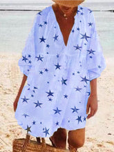 Load image into Gallery viewer, Bohemian Loose Casual V-Neck Star Dress
