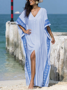 Ethnic Style Loose Mid-length Sleeve Casual Dress