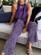 Load image into Gallery viewer, Casual Loose Top Striped Pants Set

