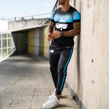 Load image into Gallery viewer, Men&#39;S Blue Gradient Short-Sleeved T-Shirt And Pants Suit
