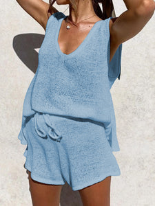Breathable Simple Vest Shorts Maternity Sets