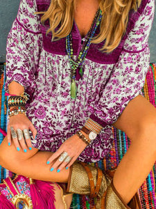 Casual Bohemian Vintage V-neck Dress