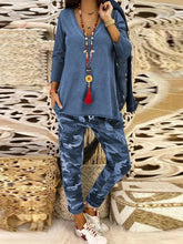 Load image into Gallery viewer, Loose Casual Top Trousers Camouflage Suit

