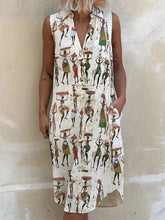 Load image into Gallery viewer, Shirt Collar White Women Dresses Daily Floral-Print Dresses
