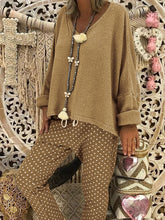Load image into Gallery viewer, Knitted Loose Top Polka Dot Trousers Women&#39;s Set
