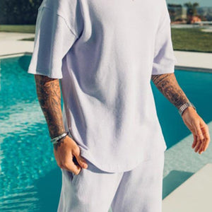 Men'S Casual White Loose Sports Suit