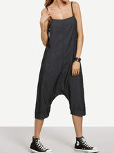 Load image into Gallery viewer, Casual Loose Solid Color Strap Neck Jumpsuit
