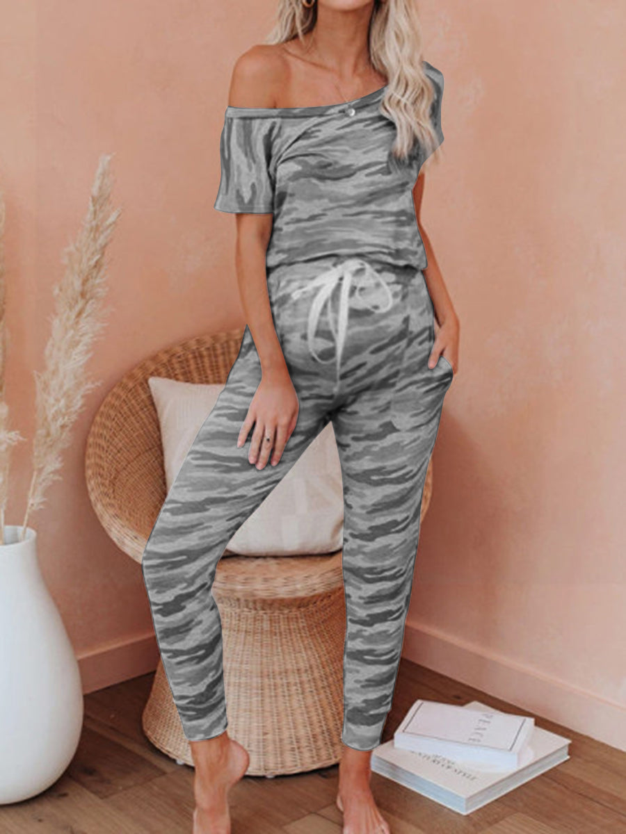 Casual Loose Camouflage Pregnant Women Two-piece Suit