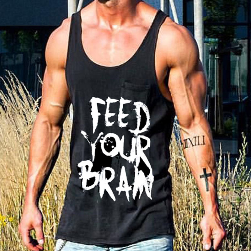 Men'S Fashion Casual Letter Print Vest