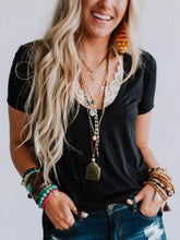 Load image into Gallery viewer, Casual Lace Knitted T-shirt Top
