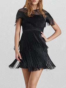 Sexy Fringed Hollow Party Dress