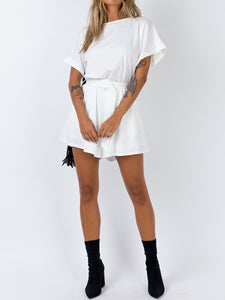 Lace-up Casual Short Jumpsuit