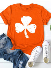 Load image into Gallery viewer, Short-sleeved Clover Printed Casual Round Neck Top
