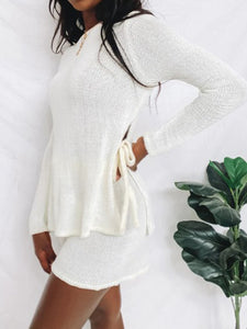 Fashion Lace Round Neck Casual Two-piece Suit
