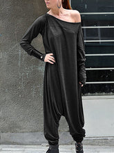 Load image into Gallery viewer, Casual Loose Solid Color Long Sleeve Jumpsuit
