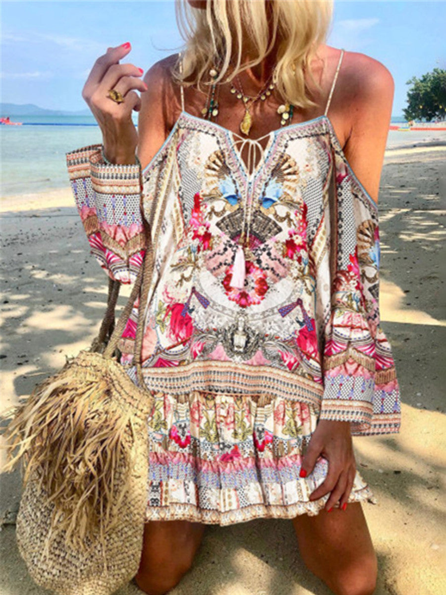 Romantic Vintage Bohemian Loose Strap Dress