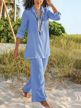 Load image into Gallery viewer, Casual Simple Loose Top Pants Set
