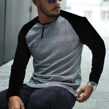 Load image into Gallery viewer, Men&#39;S Fashion Patchwork Plaid Long Sleeve T-Shirt
