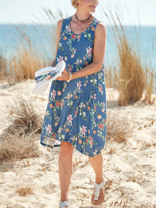 Printed Casual Pocket Dress