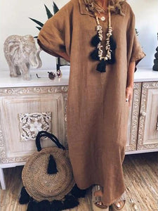 Casual Loose Solid Color Dress