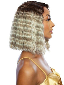 Blonde Mix Color Short Wavy Curly Hair Mane Concept Synthetic Wigs