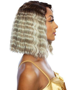 Blonde Mix Color Short Wavy Curly Hair Mane Concept Synthetic Wigs