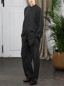 Round Neck Shirt Trousers Loose Suit