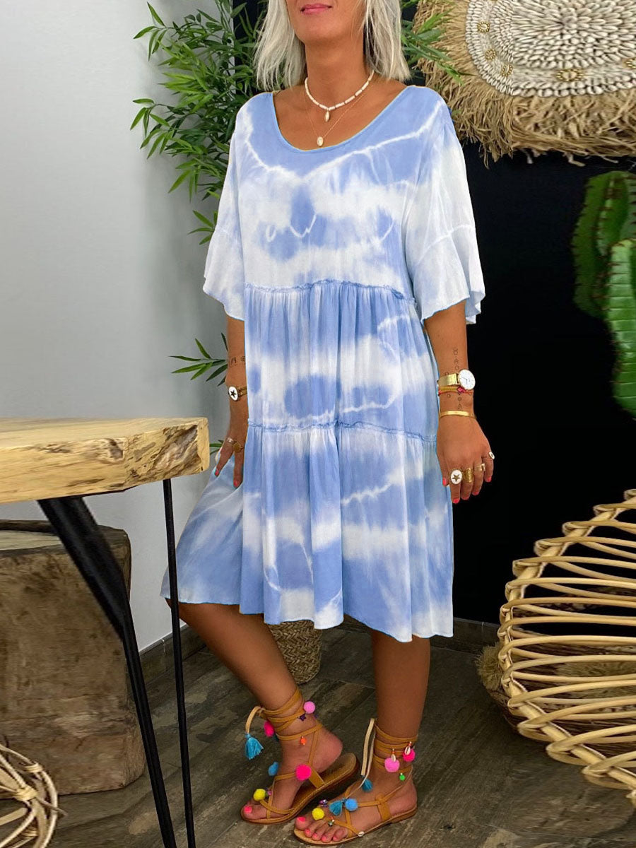 Bohemian Loose Casual Loose Tie-Dye Dress