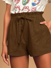 Load image into Gallery viewer, Casual Cotton and Linen Lace-up Shorts
