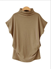 Load image into Gallery viewer, Casual Loose Turtleneck Short Sleeve T-Shirt Top
