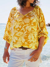 Load image into Gallery viewer, Casual Loose Floral Print Short Sleeve Top
