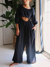 Load image into Gallery viewer, Long Sleeve Short Top Loose Overalls Suit
