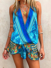 Load image into Gallery viewer, Beach Casual V-neck Sleeveless Printed Color Dress
