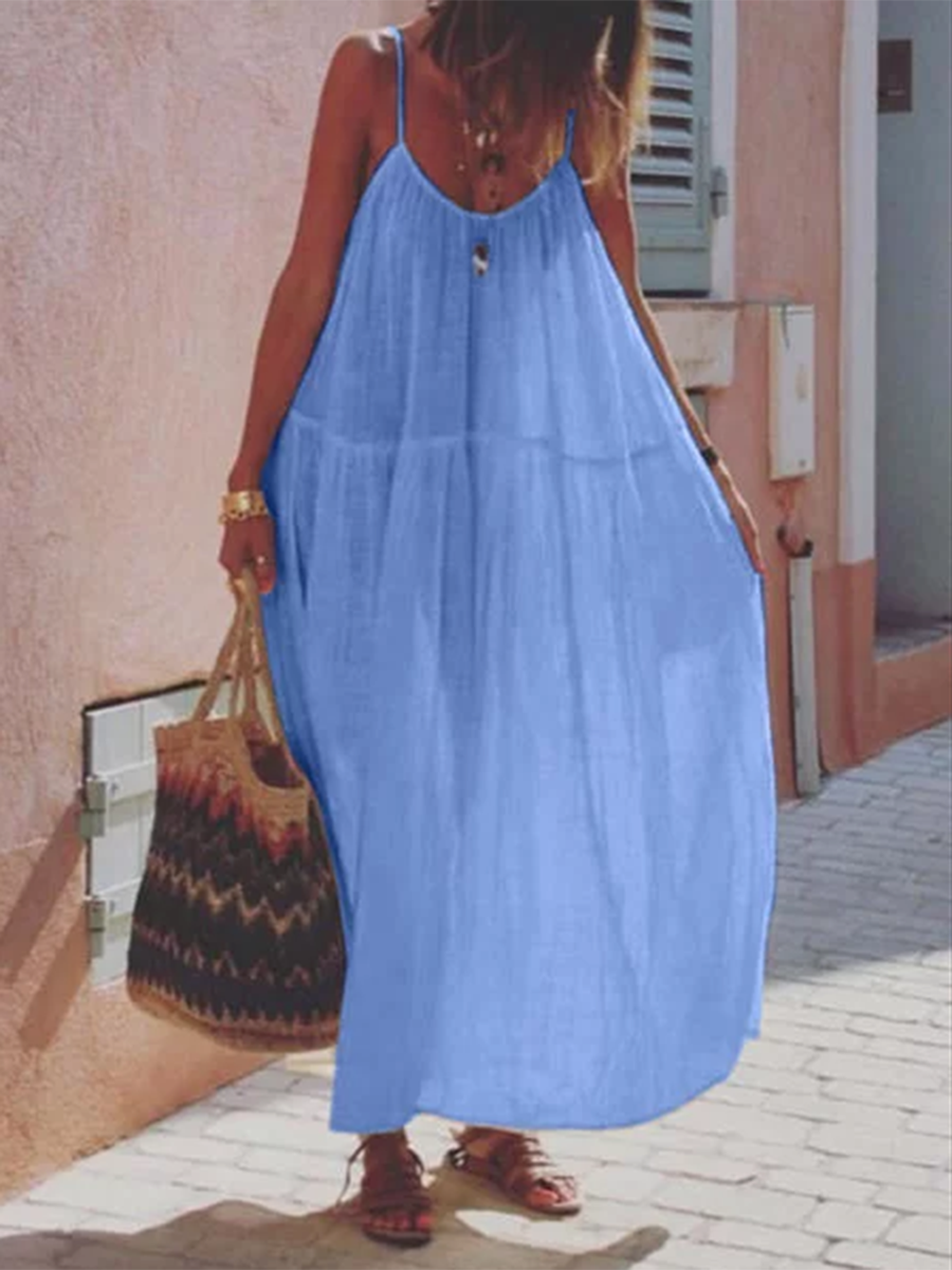 Holiday Loose Low-key with Solid Color Dress