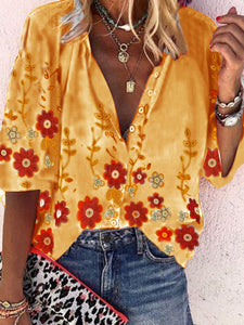 Romantic Idyllic Floral Shirt Top