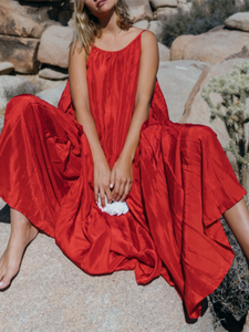 Summer Casual Sexy Backless Sling Loose Maix Dress