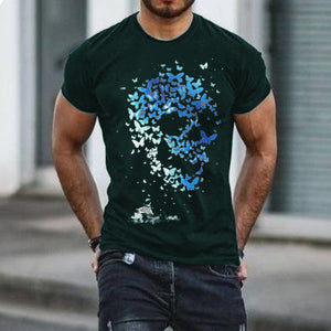 Men'S Round Neck Print Short Sleeve T-Shirt