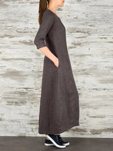 Load image into Gallery viewer, Casual Solid Color Button Design Dress
