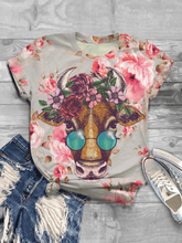 Load image into Gallery viewer, Casual Impression Glasses Cow Print Fashion T-shirt
